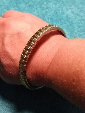 Gold-Tone Textured Bangle Bracelet - Women Jewelry